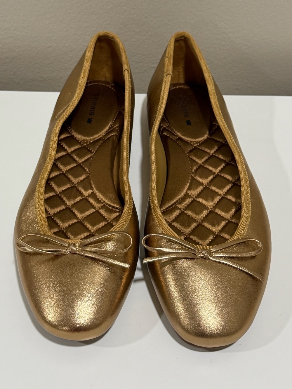 Birdies The Hummingbird Ballet Flat Metallic Gold Leather Women Size 6